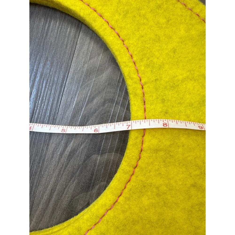 BuzziSpace Recycled Felt Purse Women Large Yellow Circular Tote Bag Minimalist